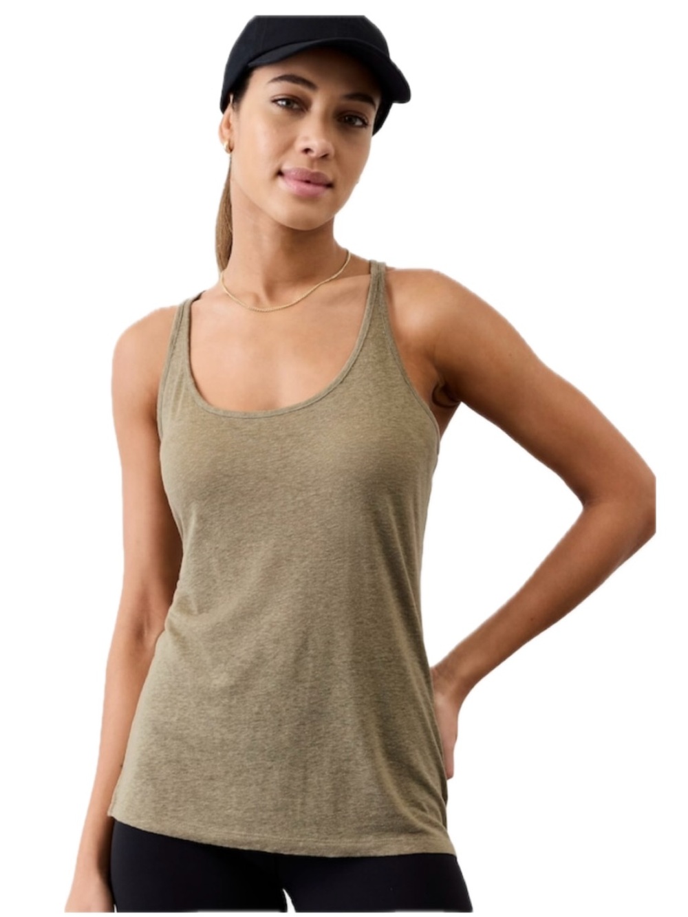Athleta Olive Ribbed Racerback Tank - Picture 4 of 4